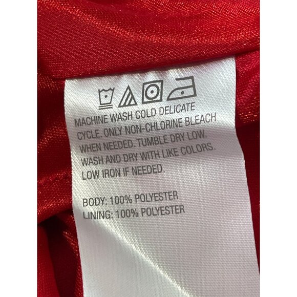 READ BEAUTIFUL by Lawrence Zarian Petite Faux Wrap Pleated Dress Size XLP Red - Picture 6 of 9